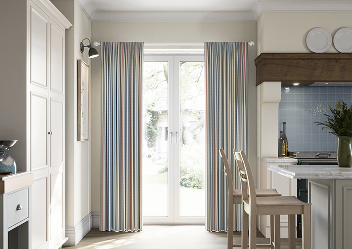 Emily Bond Cornish Stripe, Blue Multi - Made to Measure Curtains - Image 3